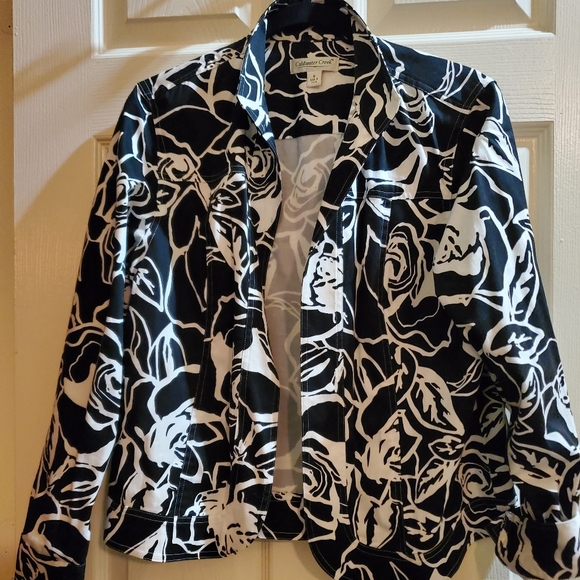 Coldwater Creek black & white printed jacket - Picture 2 of 6